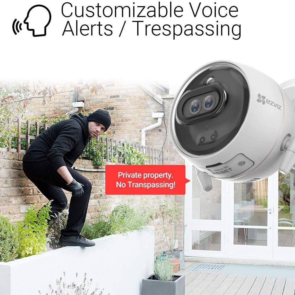  EZVIZ Outdoor Security Camera Dual Lens 1080P, Excellent Color  Night Vision, Active Light & Siren Alarm with PIR Motion Detection, Weather  Proof, Two-way Talk, the First Dual Lens Security Camera(C3X) 