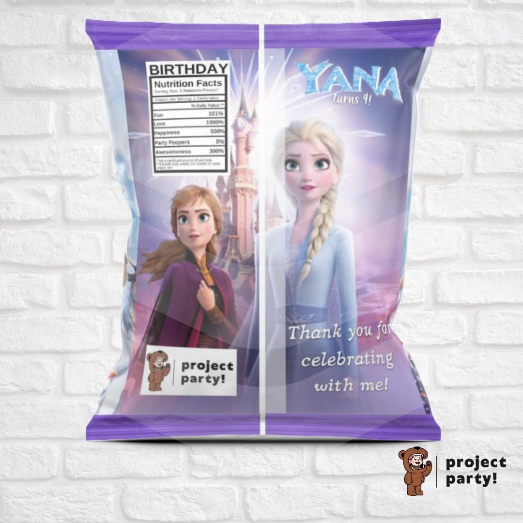 12 ANNA ELSA FROZEN BIRTHDAY PARTY Chip Snack Bag Labels Personalized Party  Supplies Greeting Cards  Party Supply Home  Garden