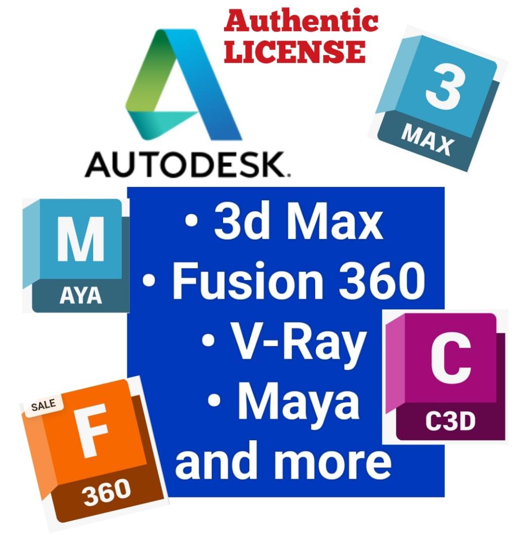 Genuine Autodesk 3D Max/Maya/Autocad/ Revit/Civil 3D/Inventor/Fusion