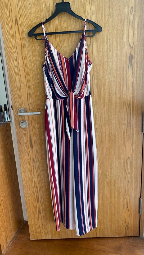 Guess striped jumpsuit on sale