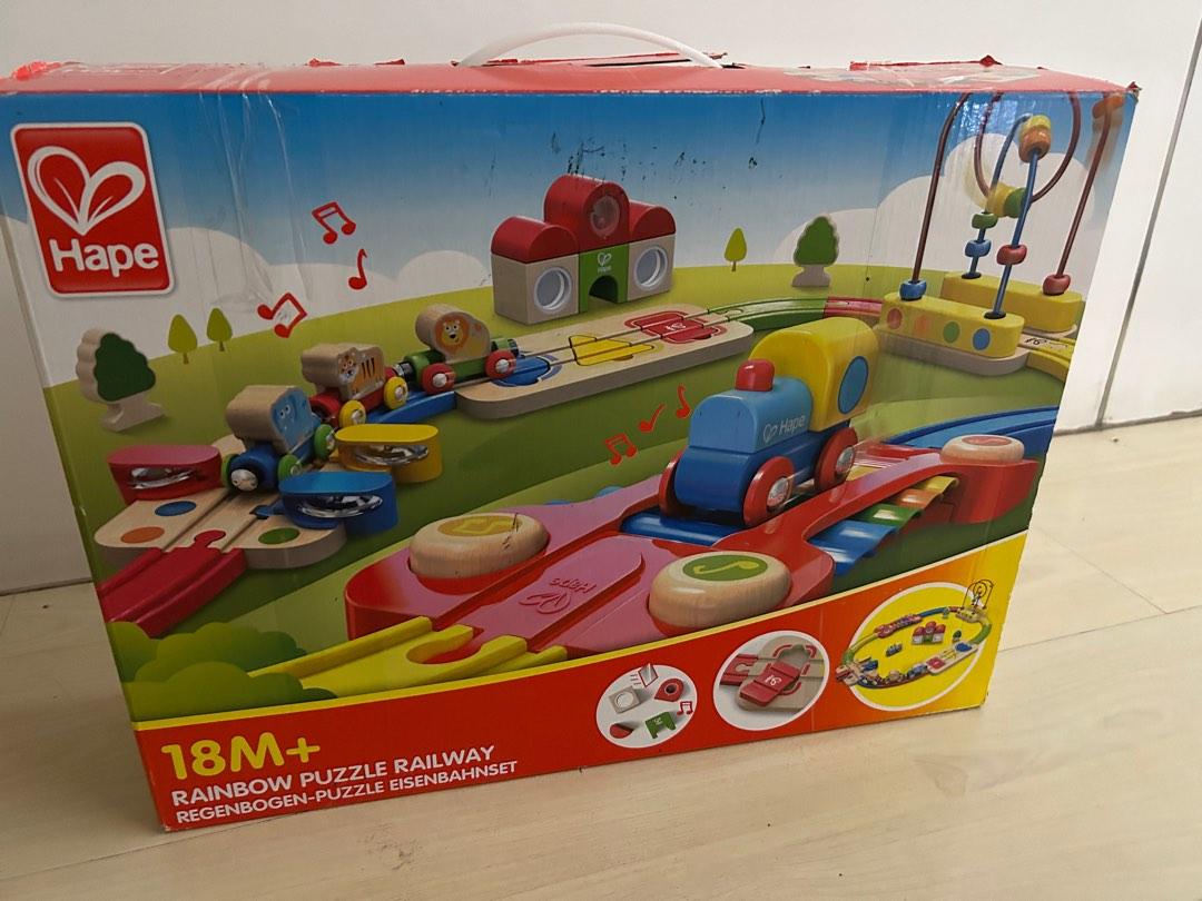 Hape rainbow cheap puzzle railway