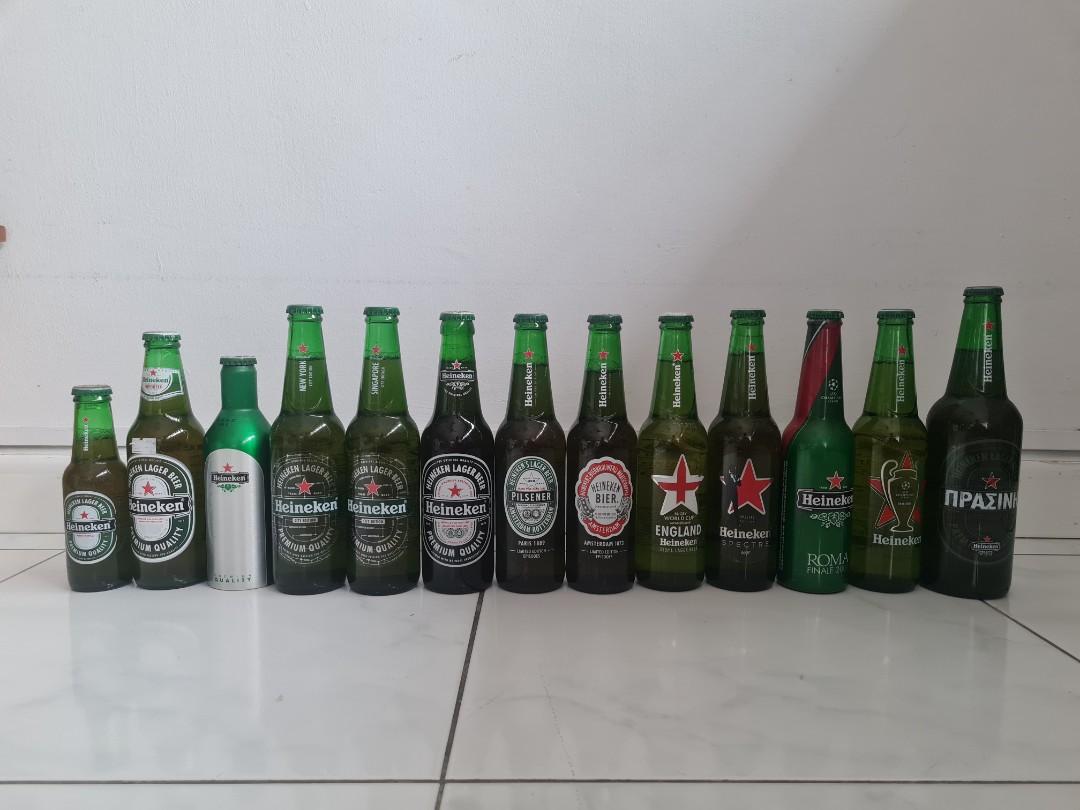 Heineken Limited Edition green glass bottles, Hobbies & Toys, Memorabilia & Collectibles