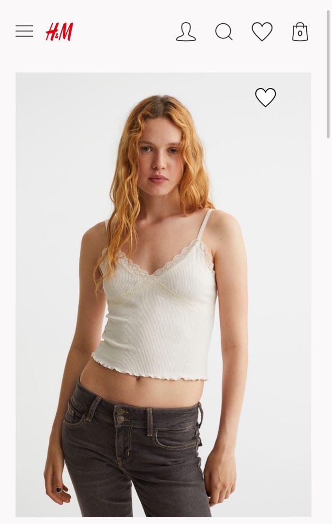 h m lace trim cami top Women s Fashion Tops Sleeveless on Carousell