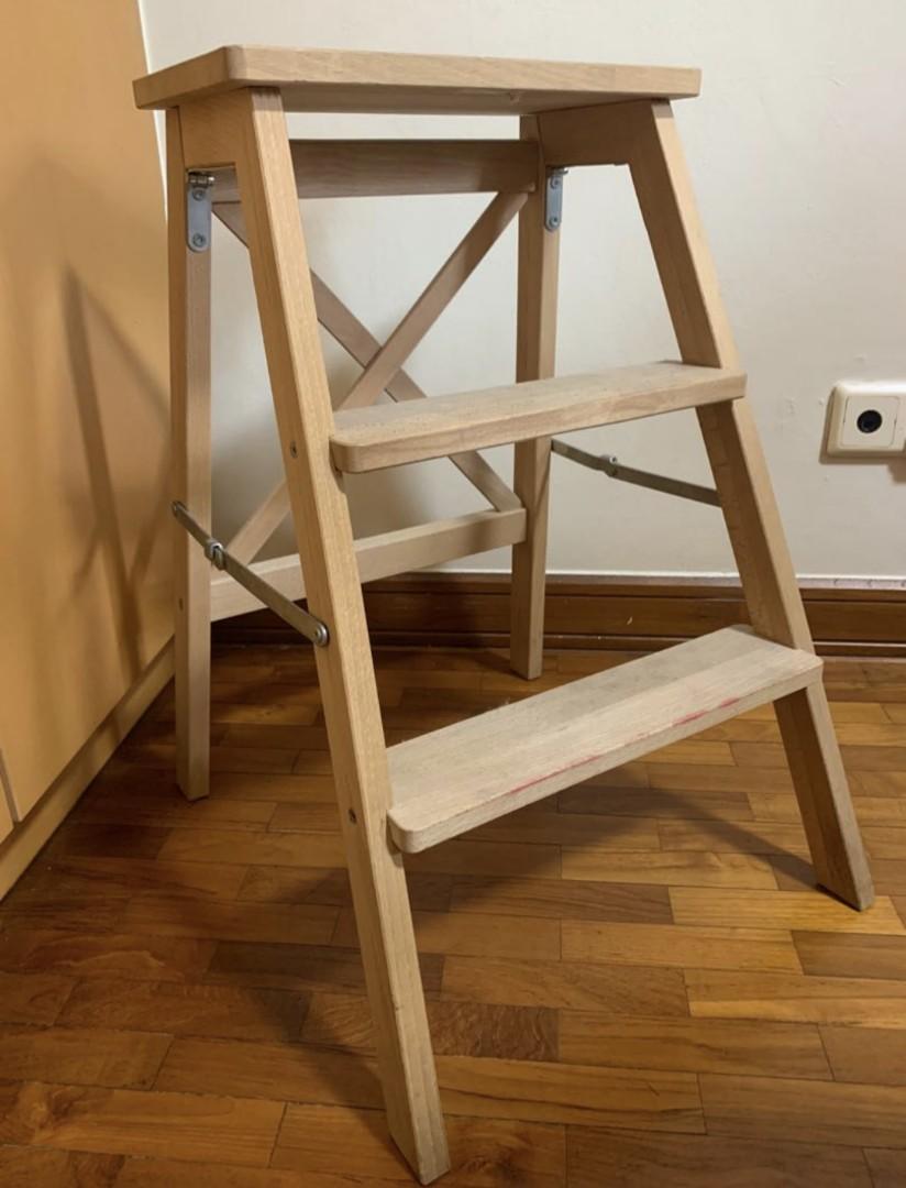 Ikea Bekvam step ladder, 3 steps, beech, 63 cm, Furniture & Home Living