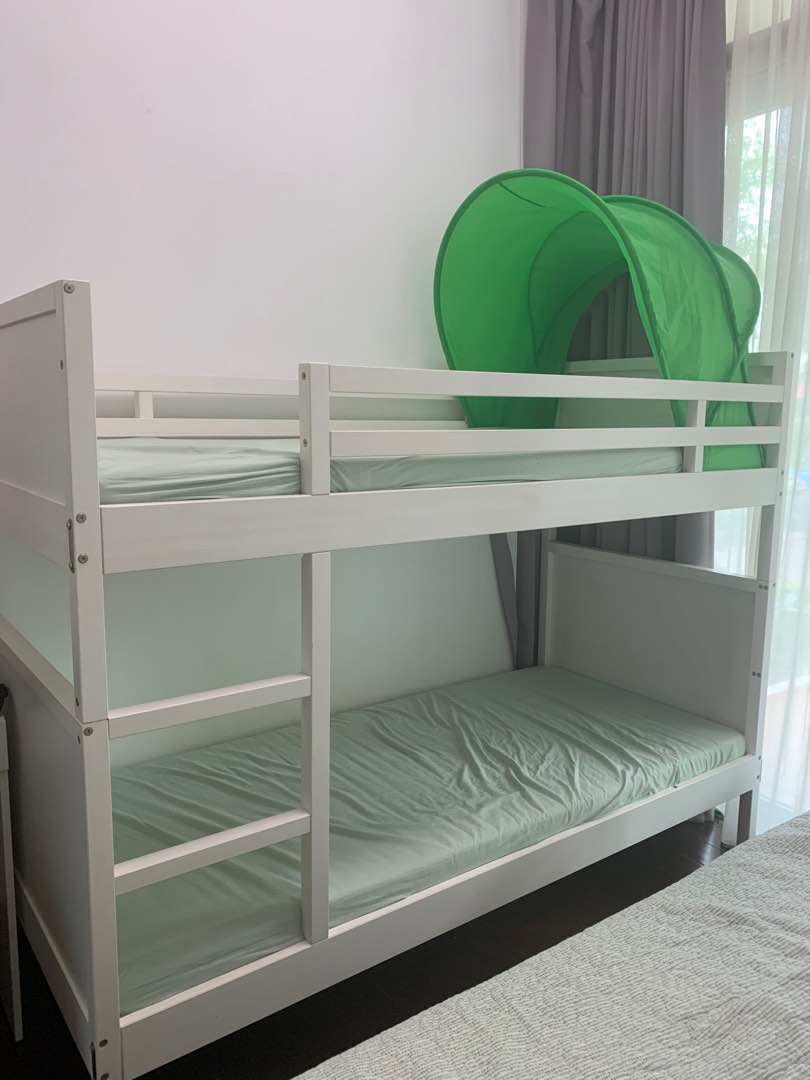 Ikea bunk bed (mydal) with 2 mattress, Furniture & Home Living