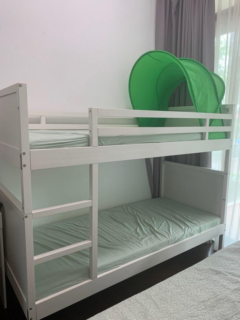 Ikea bunk bed (mydal) with 2 mattress, Furniture & Home Living