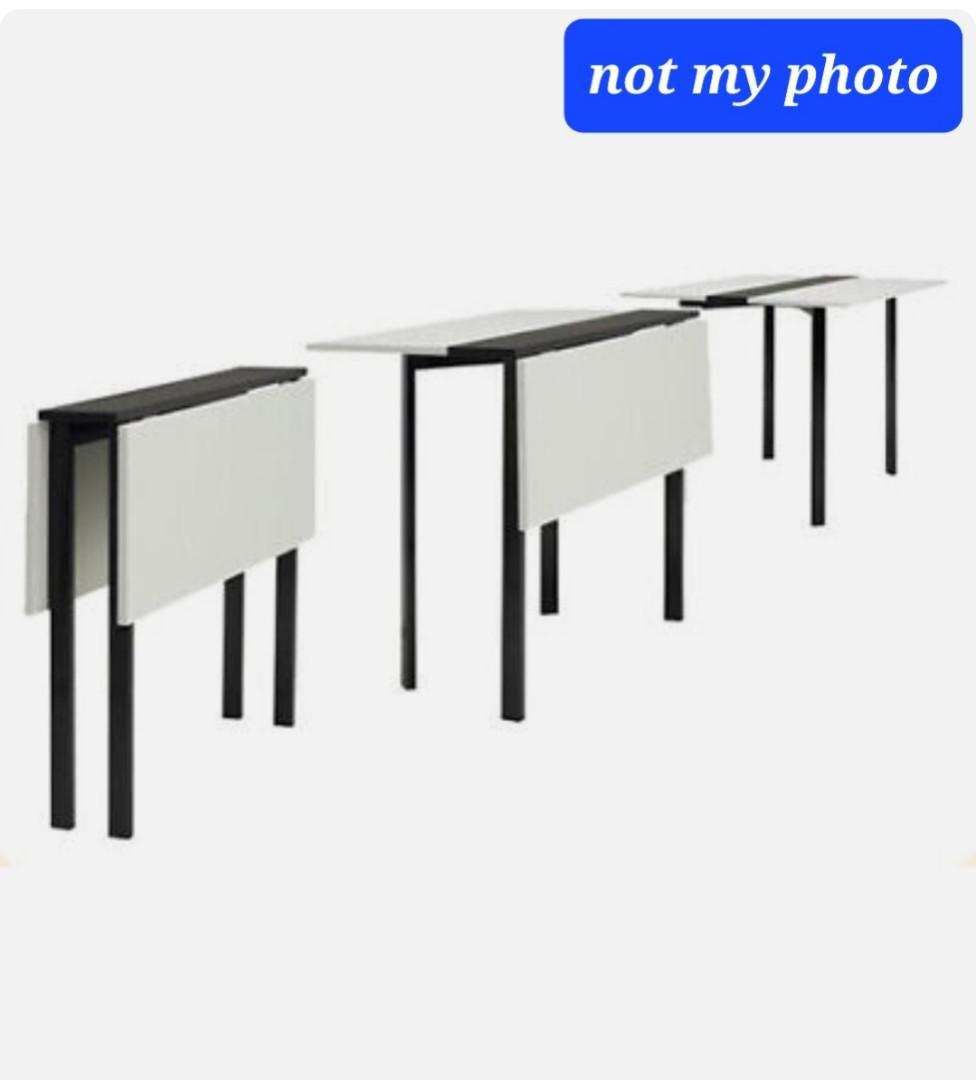 Ikea Lakafors Foldable Black and White Melamine Pliable Table