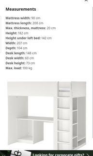 IKEA Loft Bed frame white Brand New white, still in package.