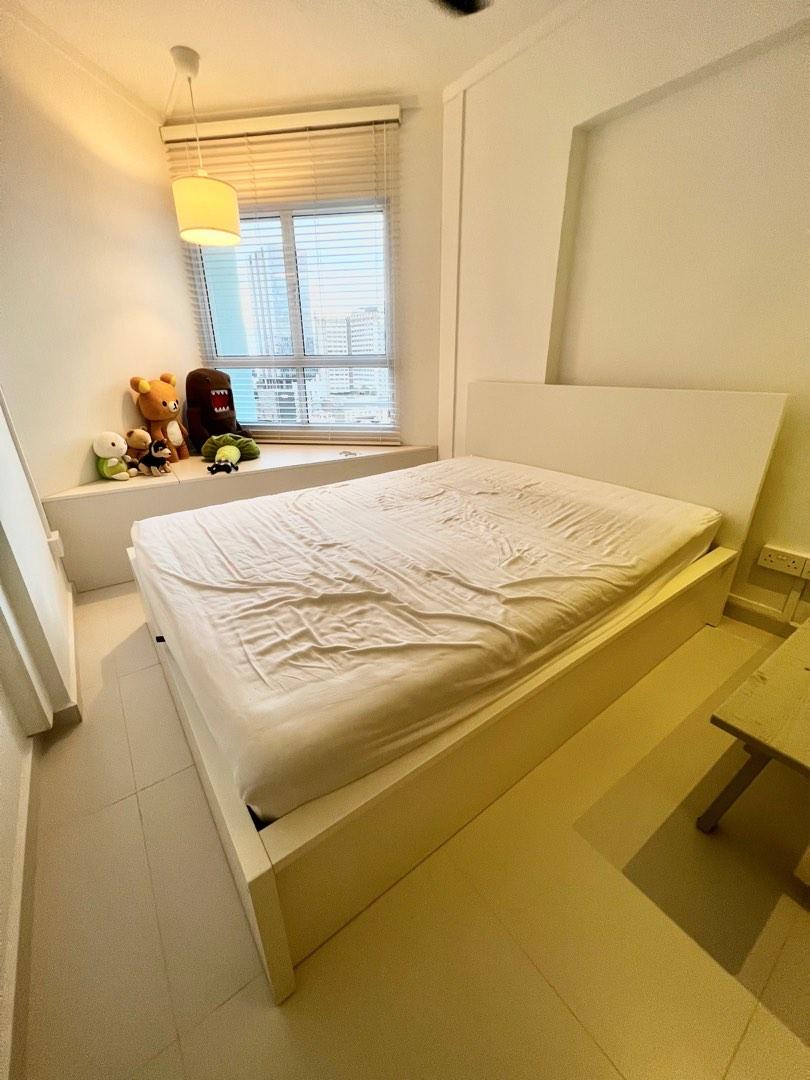 IKEA MALM Ottoman bed, white, 150 x 200cm, Furniture & Home Living