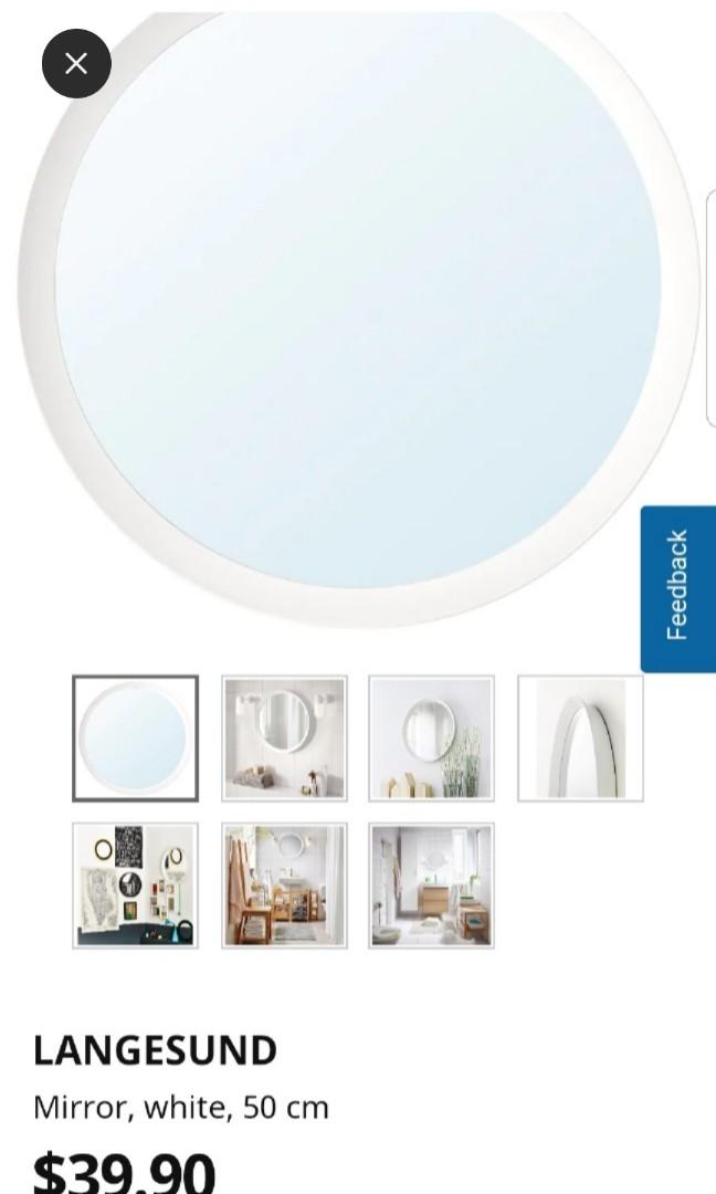 Ikea Mirror Langesund 50mm Diameter., Furniture & Home Living, Home