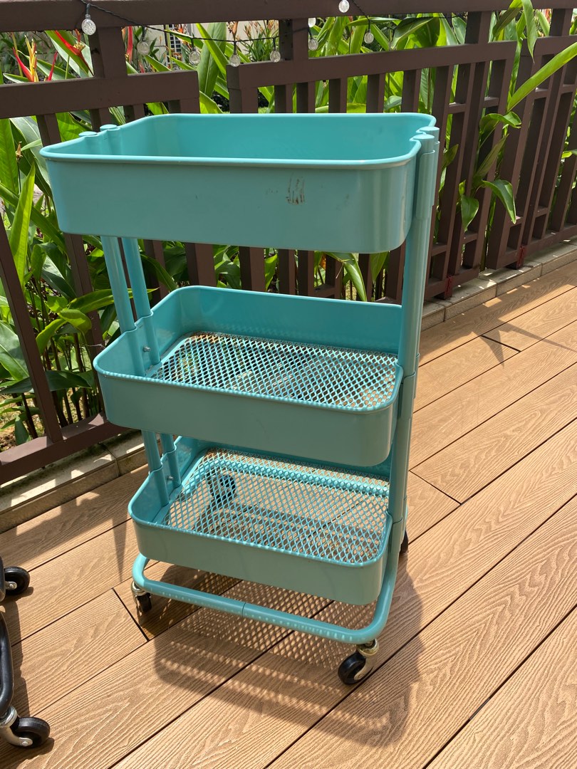 IKEA Raskog trolley/ rolling cart Turquoise, Furniture & Home Living