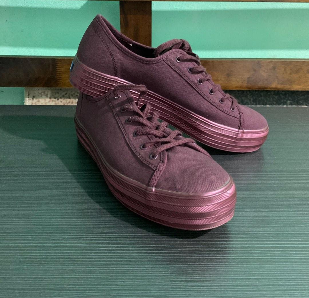Keds Triple Kick Shimmer Win Wine Women s Fashion Footwear