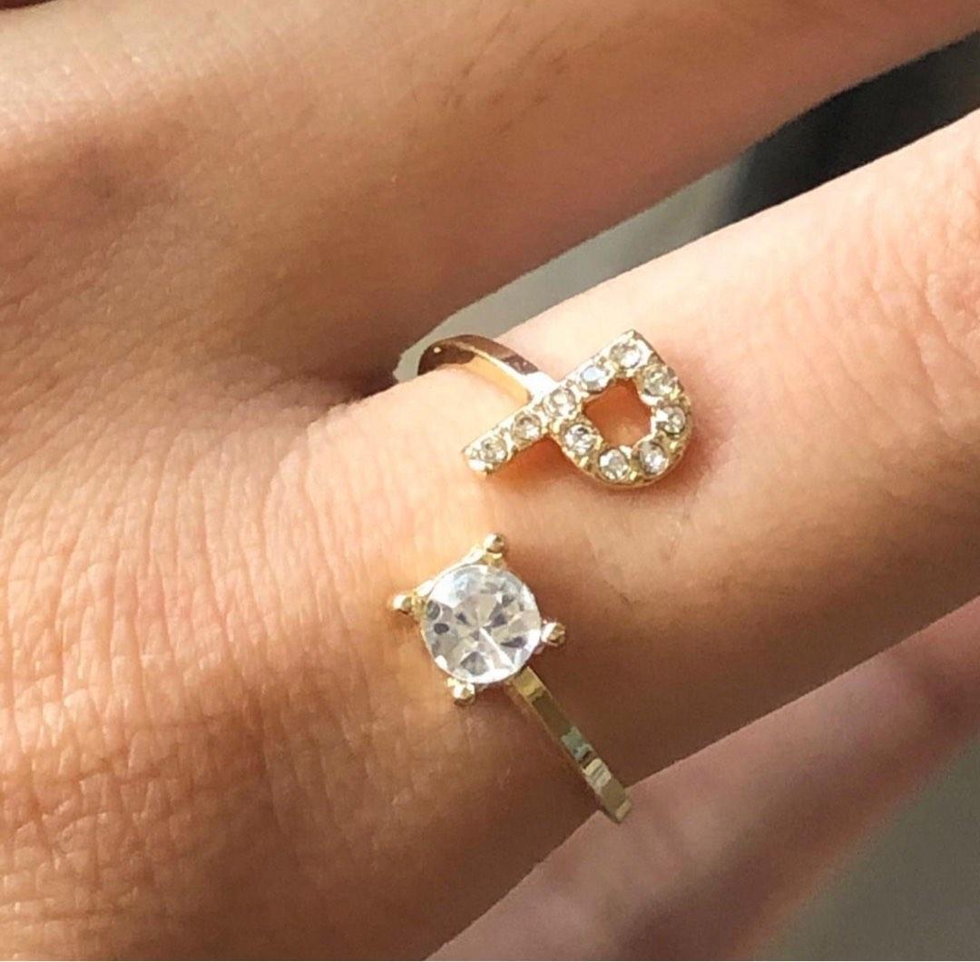 Ring with shop p letter