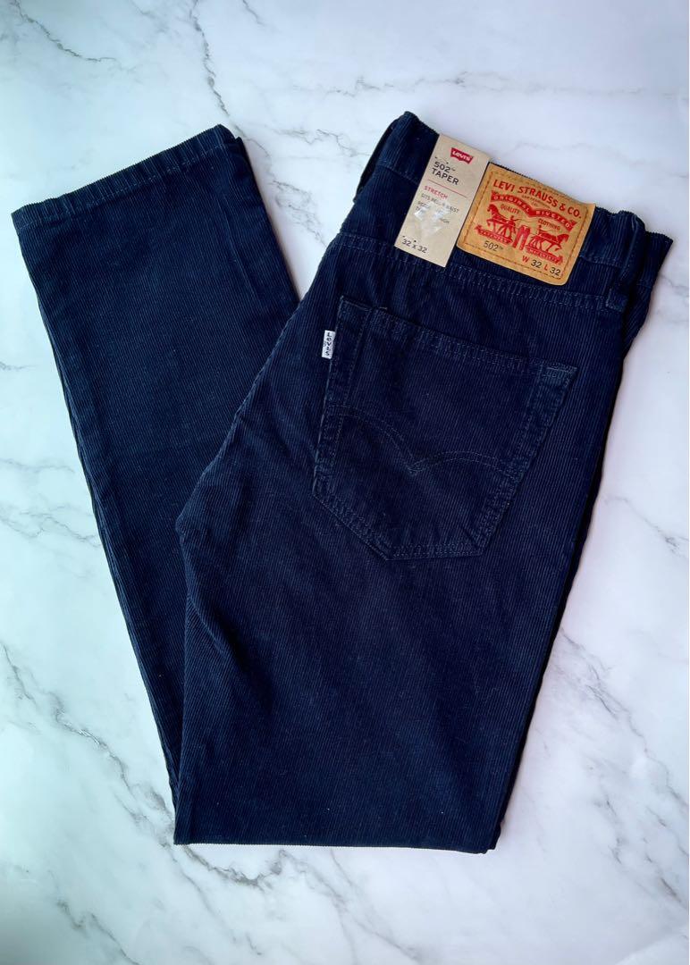 Levi s 502 regular taper Corduroy jeans Navy 32x30 32x32 33x30 36x32