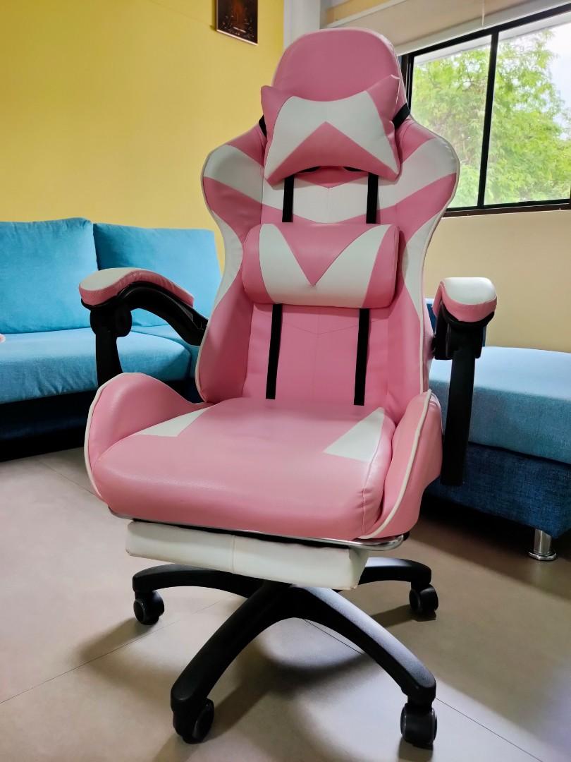 Light Pink Computer Chair, Furniture & Home Living, Furniture, Chairs