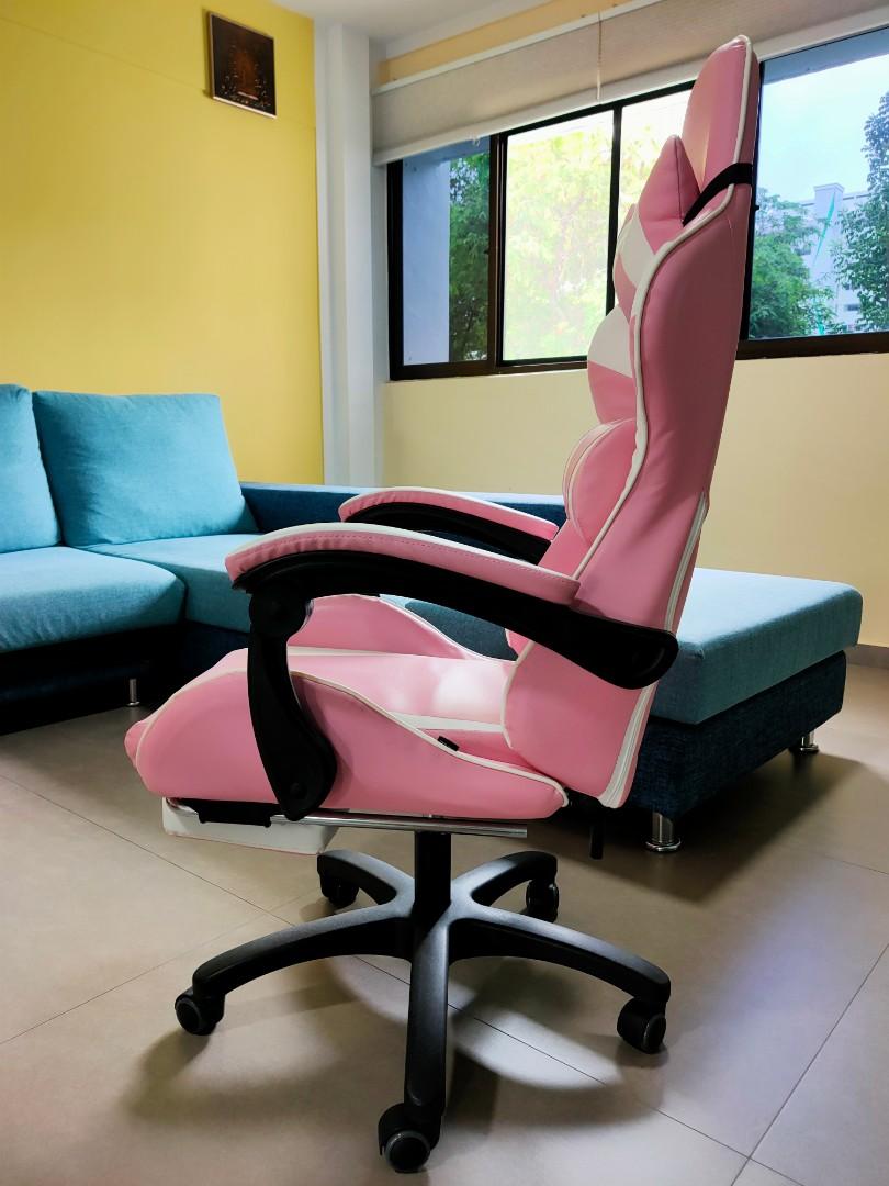 Light Pink Computer Chair, Furniture & Home Living, Furniture, Chairs