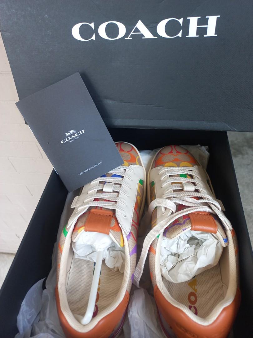 lowline low top sneaker in rainbow signature canvas