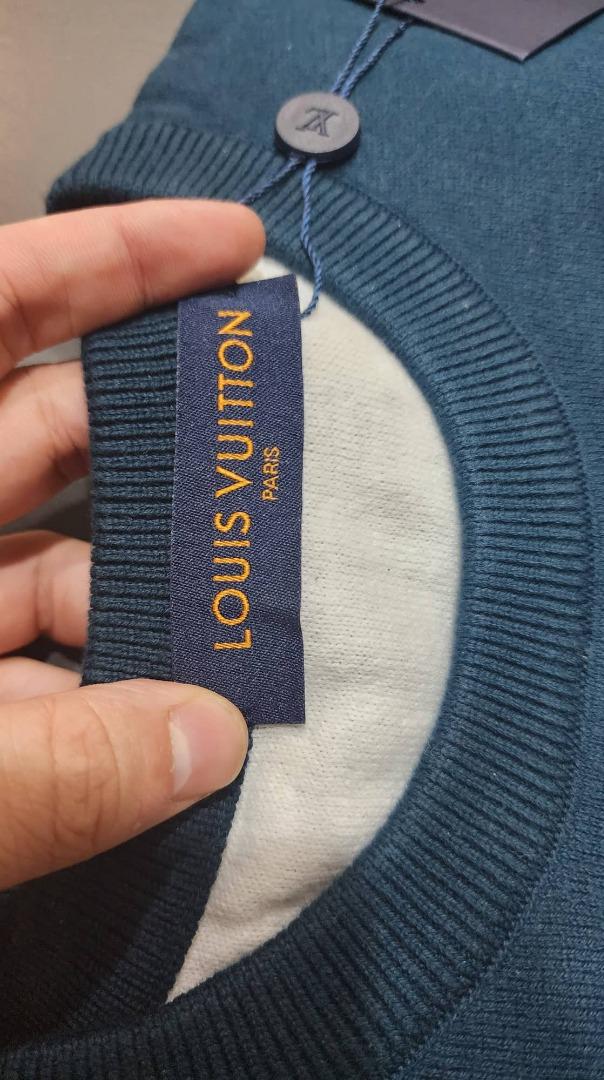 Louis Vuitton Men's Large Ocean Blue LVSE Monogram Degrade Crewneck Sweater