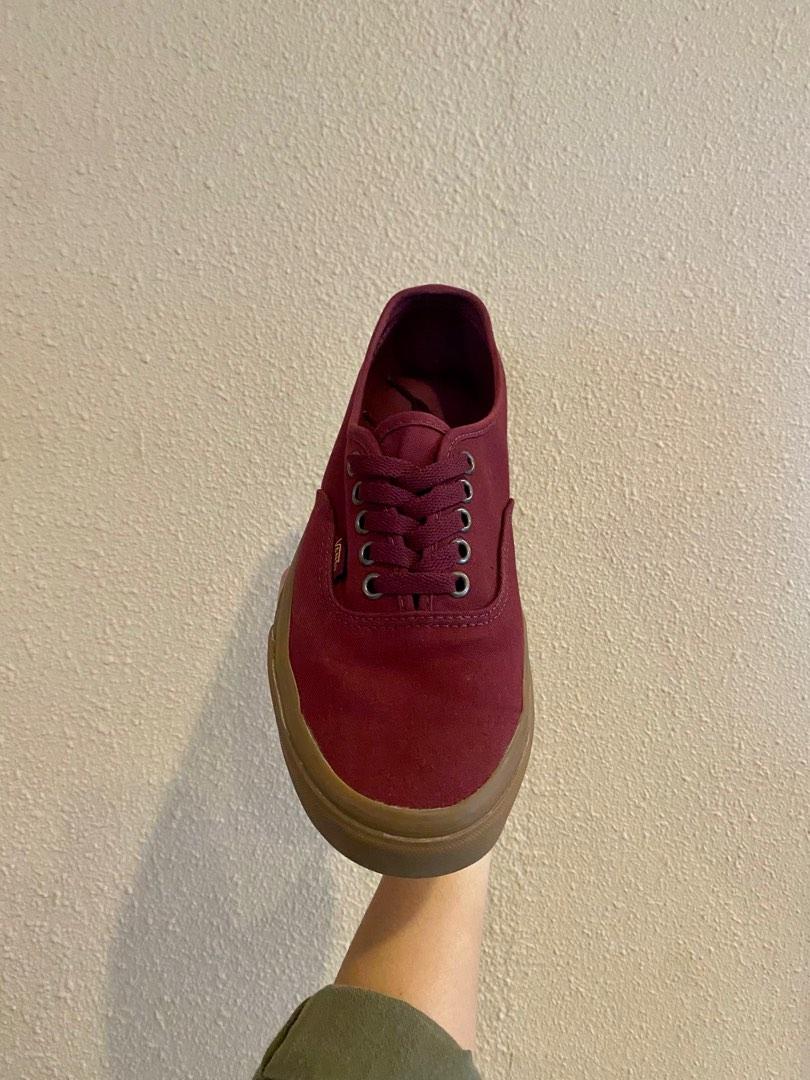 Maroon red vans sneakers Men s Fashion Footwear Sneakers on