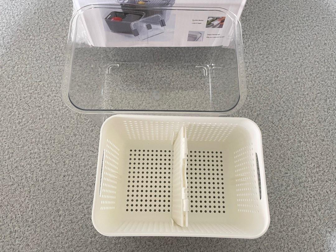 Minor defects Double Layer Transparent Storage Box Fruit Container ...