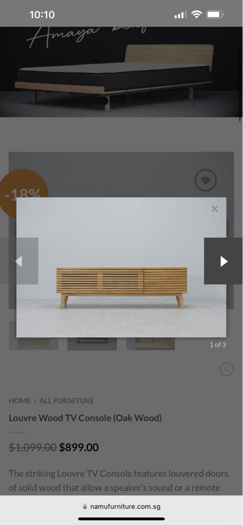 Namu Louvre Wood TV Console (Oak Wood), Furniture & Home Living