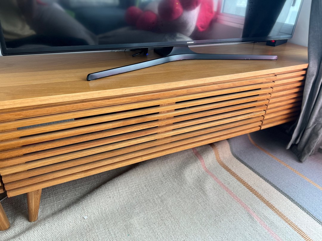 Namu Louvre Wood TV Console (Oak Wood), Furniture & Home Living