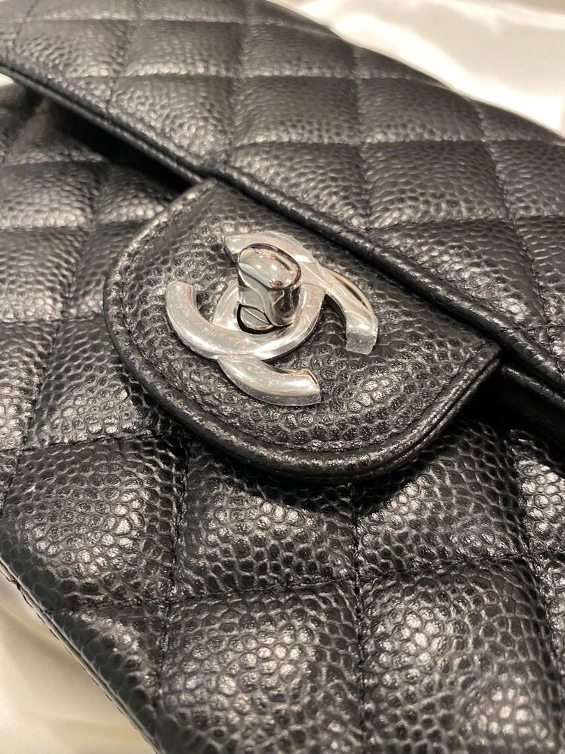 Sale!! NEW Chanel Classic Double Flap Caviar Leather Small Silver Hardware  Bag