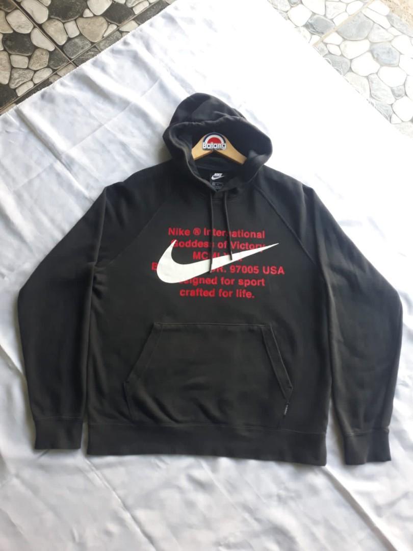Nike M NSW Swoosh Hoodie PO FT Fesyen Pria Pakaian Baju Luaran