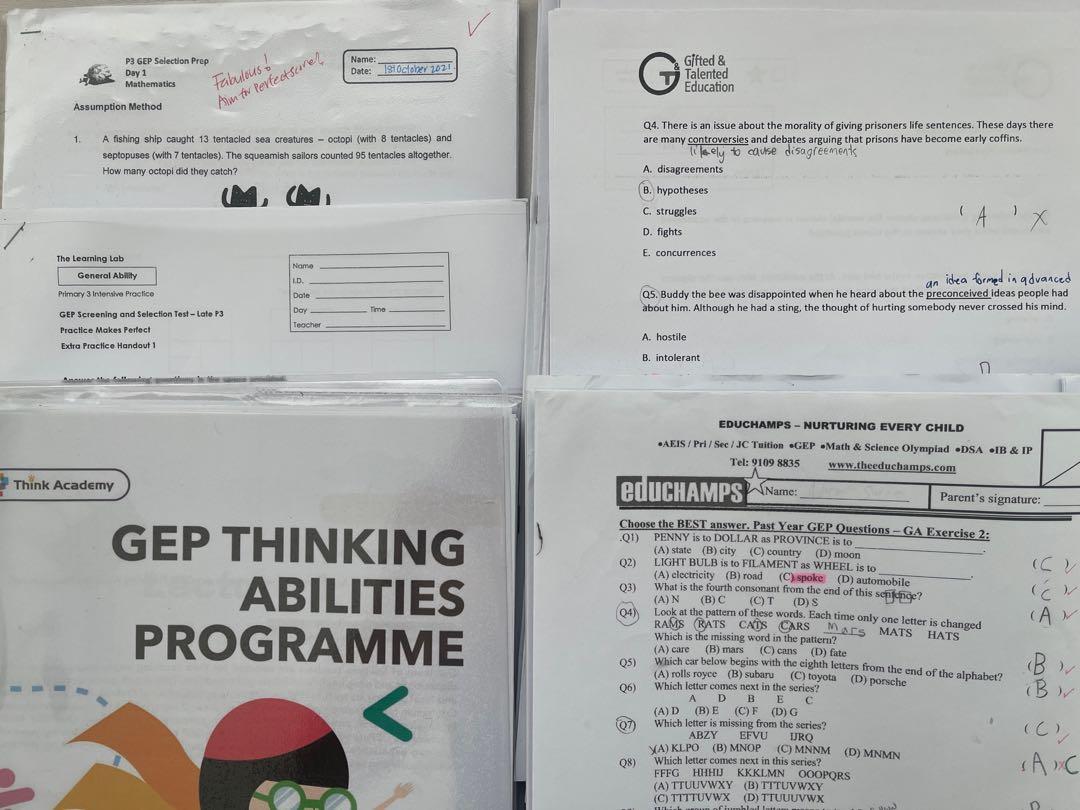 P3 GEP selection 1st and 2nd round Materials, Hobbies & Toys, Books