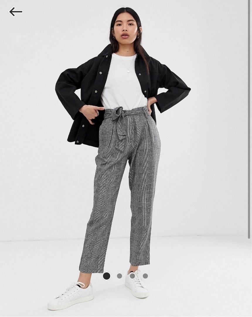 Checkered paper hotsell bag trousers