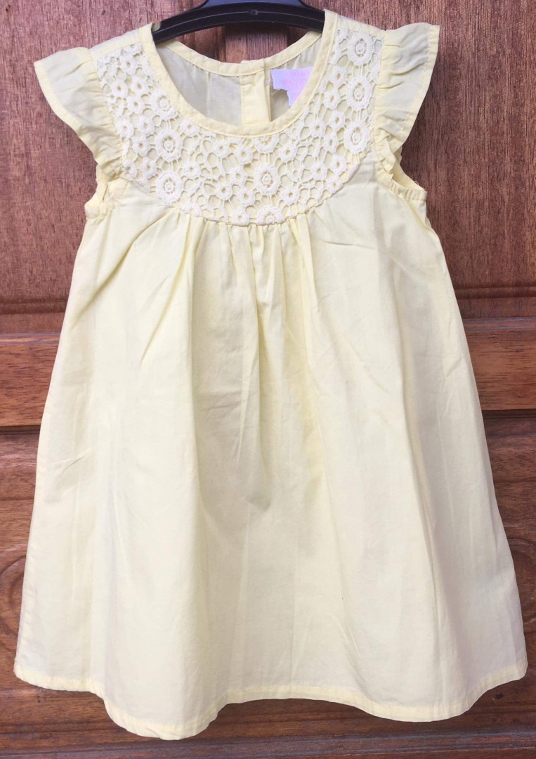 Pastel Yellow dress, Babies & Kids, Babies & Kids Fashion on Carousell