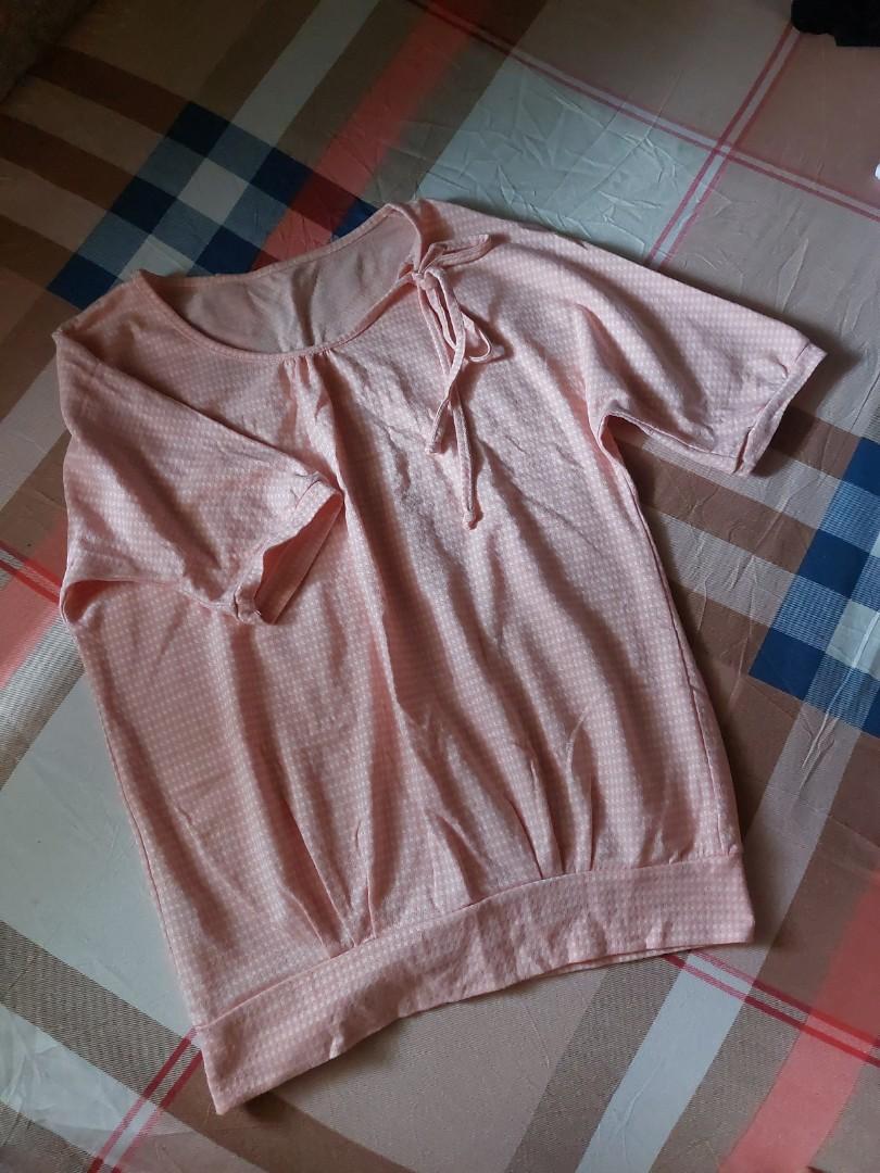 Pink & White Printed Top