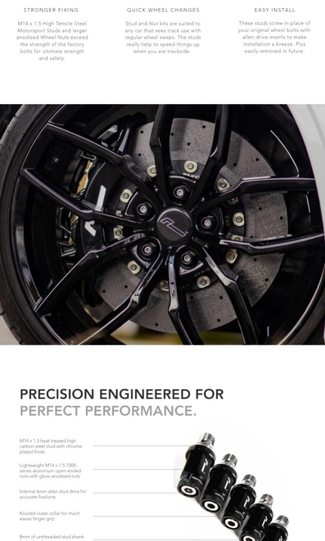 RacingLine Stud & Nut conversion Kit, Car Accessories, Tyres & Rims on