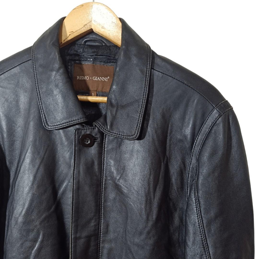 Remo Gianni Vintage Leather Jacket (Black) - 27 L 20 W, Men's Fashion ...