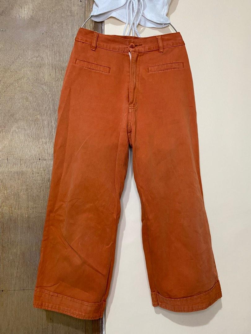 Rust High Waist Flare Pants (Category: Other Bottoms) located in Nabua. Submitted by theclutterqueen (Listing ID 1189693263, Image 2). Description: 📌Can fit to 24-25.