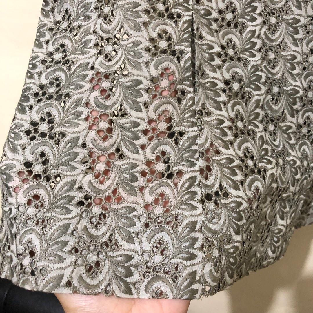 Sage Green Eyelet Snap Button Blouse, Women's Fashion, Tops, Blouses on