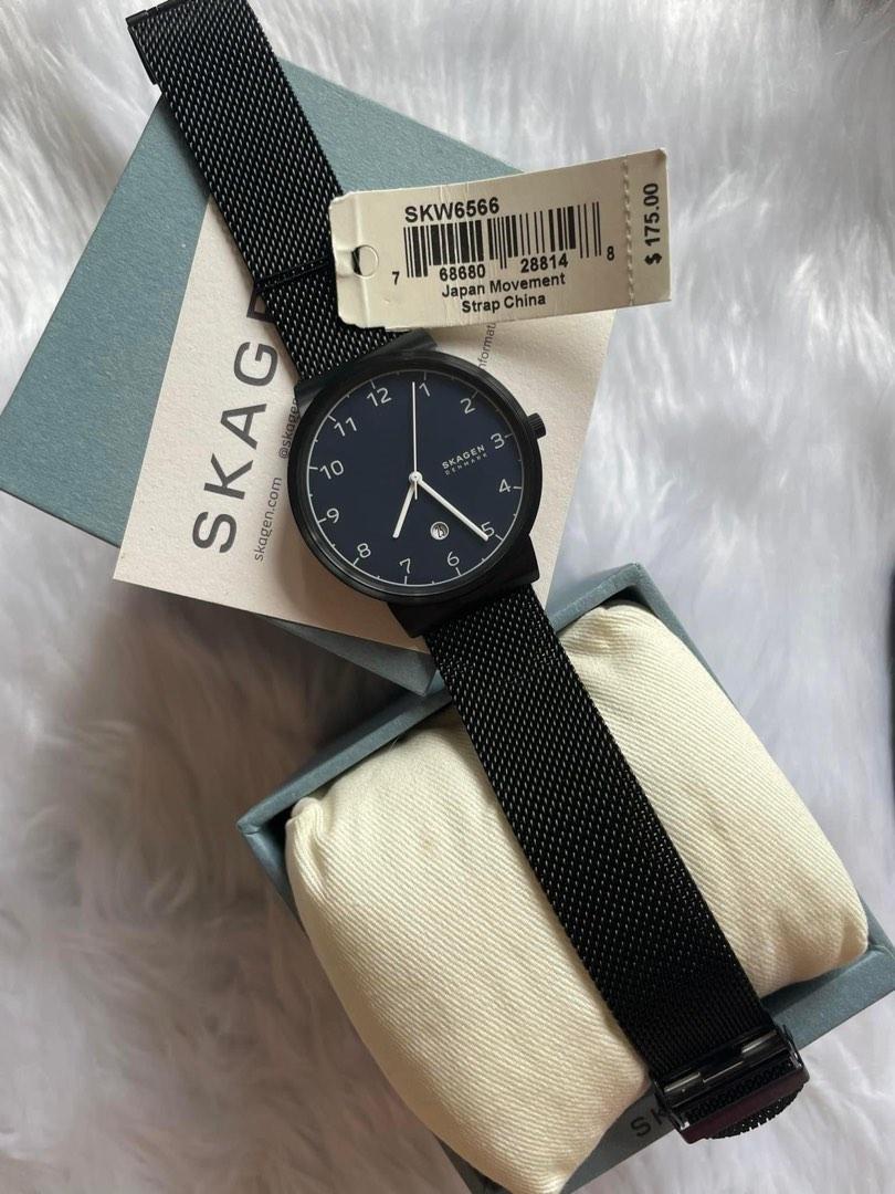 Skagen SKW6566 Ancher Three Hand Date Midnight Mesh Watch Men s Fashion Watches Accessories Watches on Carousell