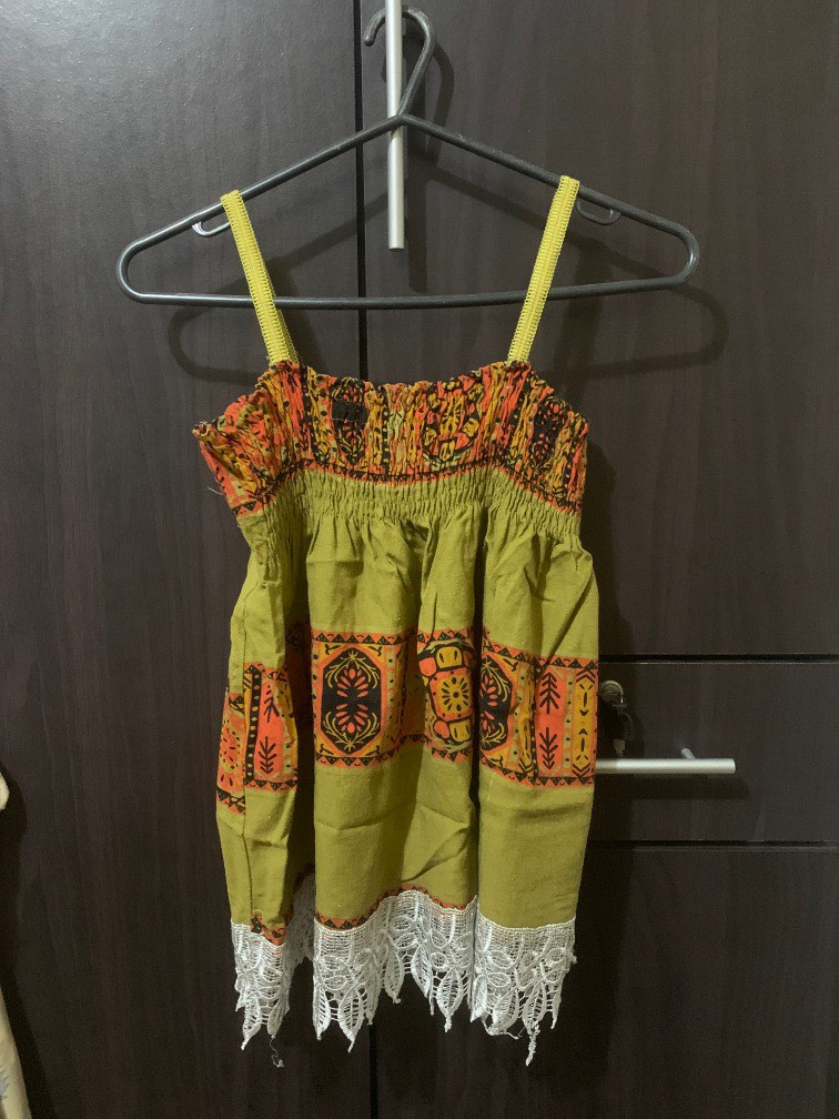 Sleeveless beach blouse rustic style, Women's Fashion, Tops, Sleeveless