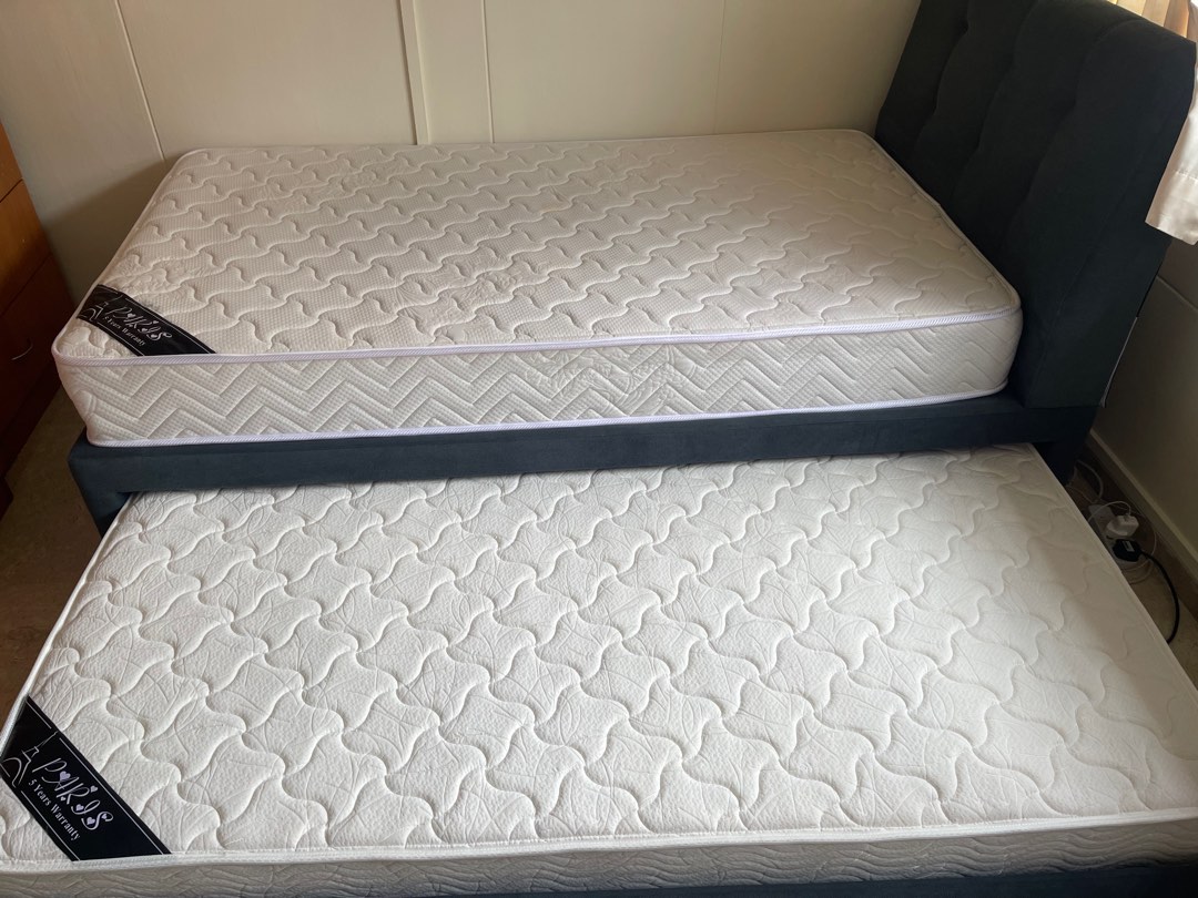 Super single bed and single pull out, Furniture & Home Living