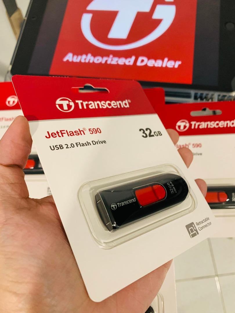 Transcend 32GB JF590 Flash Drive USB 2.0 Push Type / Capless ...