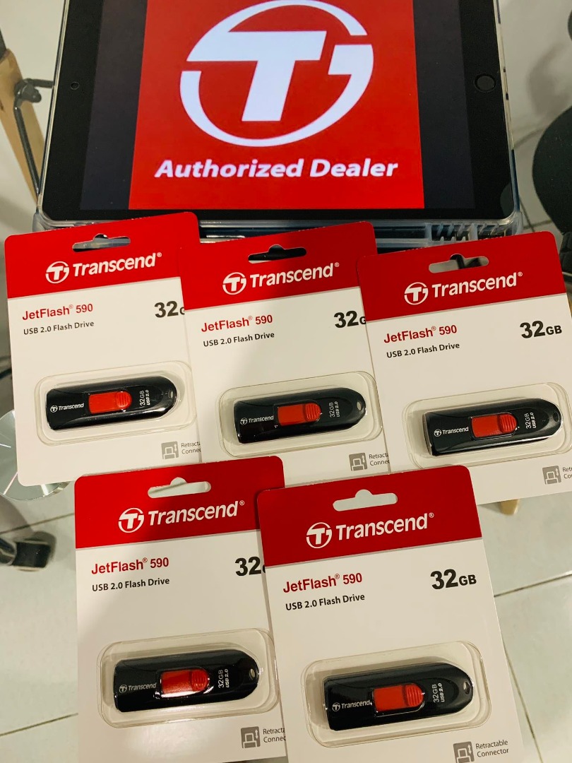 Transcend 32GB JF590 Flash Drive USB 2.0 Push Type / Capless ...