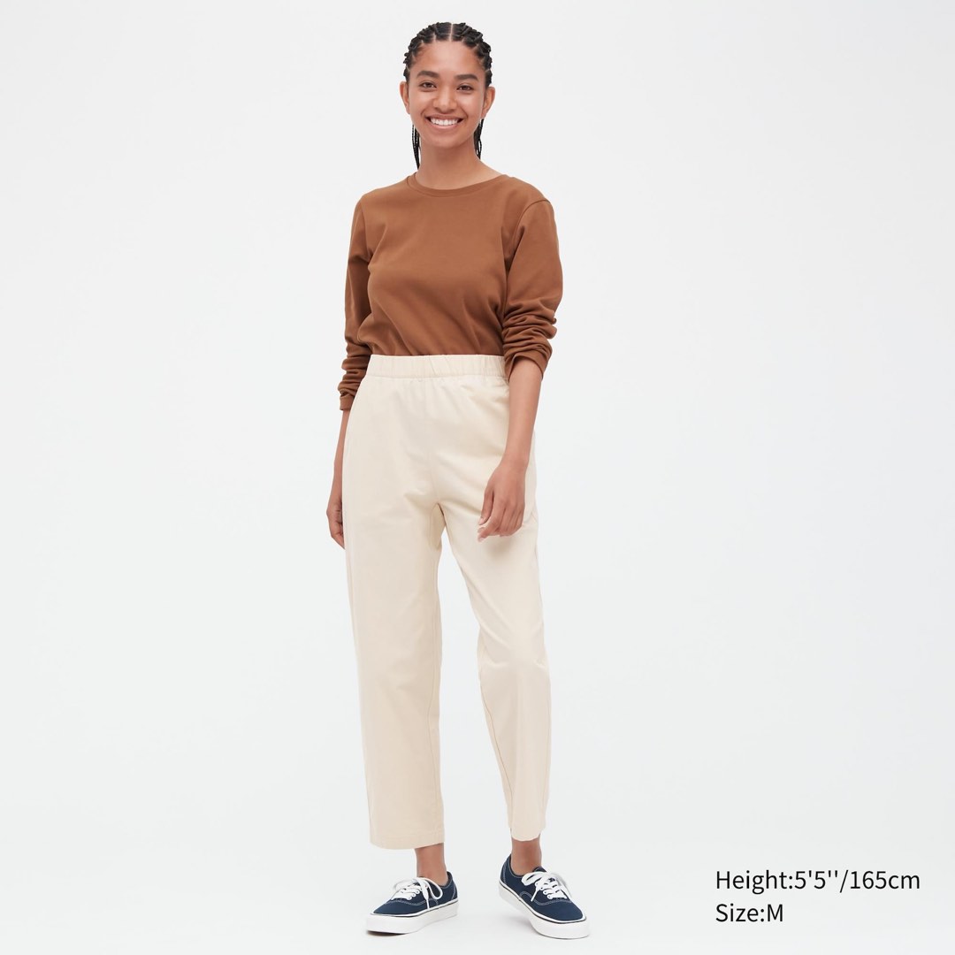 Uniqlo Cotton Relaxed Ankle Pants (PINK), Women's Fashion, Bottoms, Other  Bottoms on Carousell