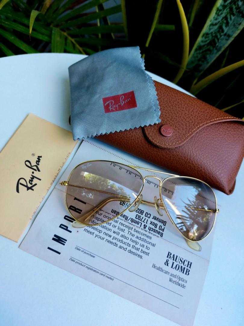Vintage B&L rayban aviator in photochromic/changeable transition lenses,  Men's Fashion, Watches & Accessories, Sunglasses & Eyewear on Carousell