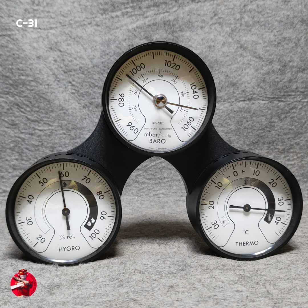 Vintage West Germany Huger Barometer Hygrometer Thermometer, Hobbies