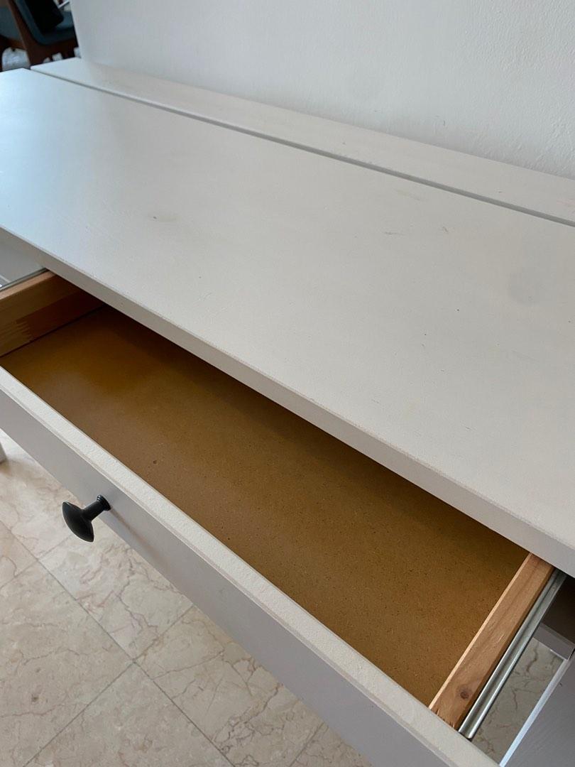 White IKEA Hemnes desk, study, vanity table, Furniture & Home Living