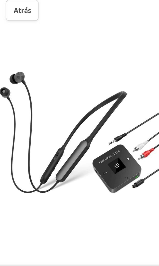 Wireless Headphones for TV Watching w/ Bluetooth Transmitter Adapter