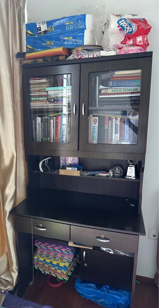 Work from home table with shelf, Furniture & Home Living, Furniture