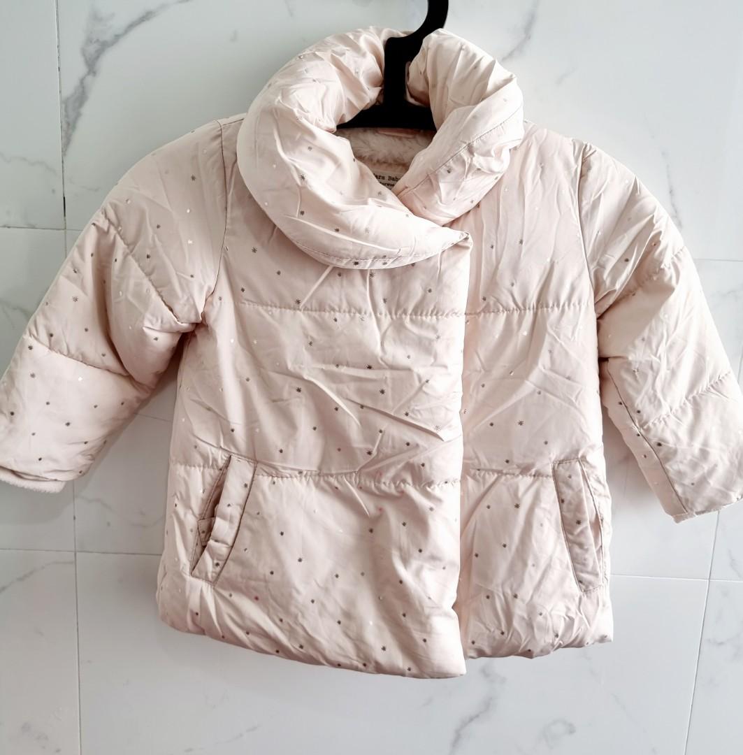 Zara Baby Light Pink Puffer Coat Jacket Babies Kids Babies