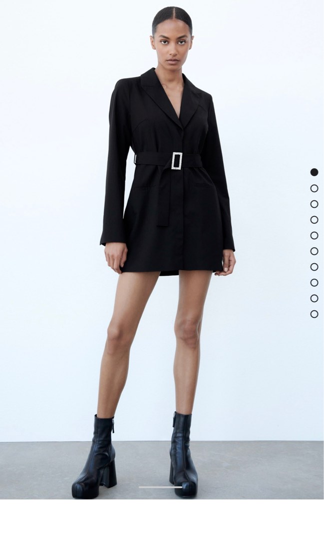Black blazer dress zara discount