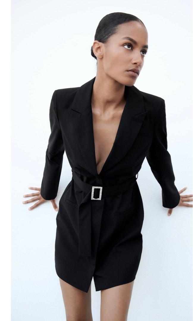 Zara blazer style dress with belt on sale
